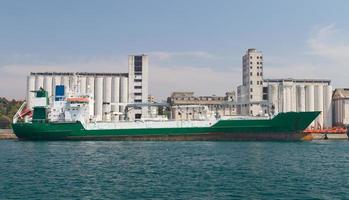 Cargo Ship in port photo