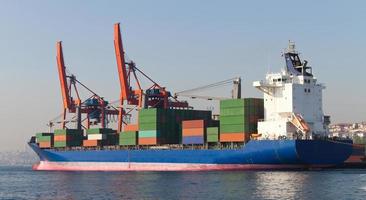 Container Ship in port photo