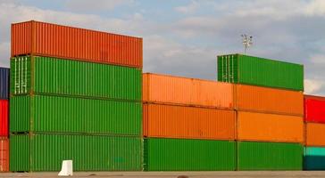 Containers in port photo