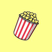Popcorn Cartoon Vector Icon Illustration. Flat Cartoon Concept