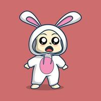 Illustration Of A Cute Little Boy Wearing A Bunny Costume vector