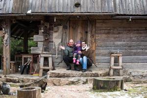 retrato de familia joven foto