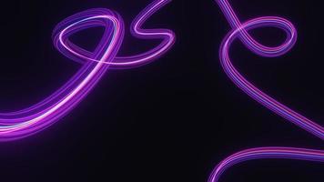 Abstract colorful neon glowing light background. Speed light illuminated. Florescent on the dark scene. Curvy moving line shape. 3D render. photo