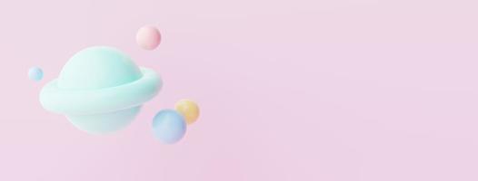 3d render of pastel ball, soaps bubbles, blobs that floating on the air isolated on pastel background. Abstract scene. photo