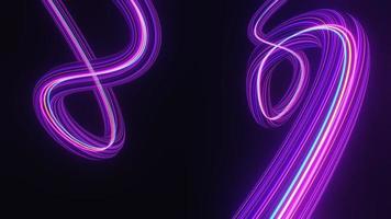 Abstract colorful neon glowing light background. Speed light illuminated. Florescent on the dark scene. Curvy moving line shape. 3D render. photo