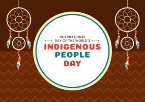 Worlds Indigenous Peoples Day on August 9 Hand Drawn Cartoon Flat Illustration to Raise Awareness and Protect the Rights Population vector