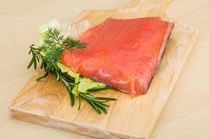 Salted salmon fillet photo