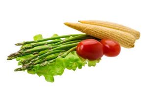 Baby corn with asparagus photo