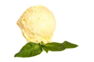 Scoop of lemon ice cream photo