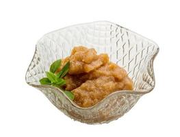 Pollock roe in a bowl on white background photo