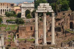 Building ruins and ancient columns  in Rome, Italy photo