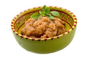 Pollock roe in a bowl on white background photo