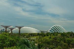singapur - 11 de mayo de 2022 - jardines junto a la bahía el 12 de marzo de 2014 en singapur. Gardens by the Bay fue coronado edificio mundial del año en el World Architecture Festival 2012 foto