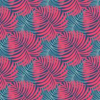Vector Tropical Leaves Hand drawn Seamless Pattern. Paradise Botanical Textile or Wrapping paper and Wallapaper Surface Design. Vector illustration