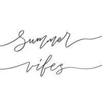 Summer vibes, Hand drawn Summer Lettering for Print, Greeting cards, apparel design. vector