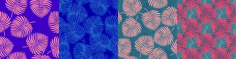 hojas tropicales vectoriales dibujadas a mano sin costuras. paraíso botánico textil o papel de envolver y diseño de superficie de papel pintado. ilustración vectorial vector
