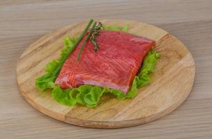 Raw salmon fillet photo
