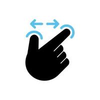 Two fingers pinch gesture to zoom on screen interface, Vector, Illustration. vector