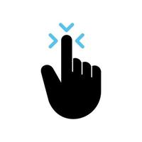 Gesture finger touching on the screen or interface technology screen in different directions, Vector, Illustration. vector