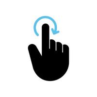 Finger touch and click on refresh icon, Vector, Illustration. vector