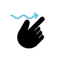 Finger gesture swipe right , Vector, Illustration. vector