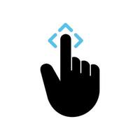 Gesture finger touching on the screen or interface technology screen in different directions, Vector, Illustration. vector