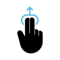 Gesture two finger swipe up on the screen or technology interface screen, Vector, Illustration. vector