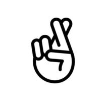 Finger crossed linear icon . vector