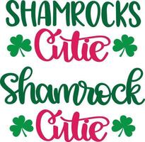 Shamrock Cutie, Green Clover, So Lucky, Shamrock, Lucky Clover Vector Illustration File