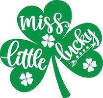 Little Miss Lucky 2, Green Clover, So Lucky, Shamrock, Lucky Clover Vector Illustration File