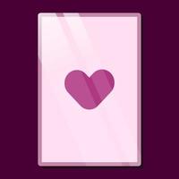 glossy premium pink card with heart love symbol vector