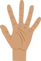 the hand shows five fingers high five vector