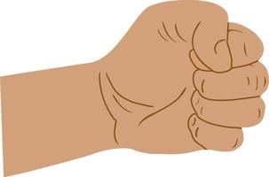 left hand clenched fist. Use for web. fist is show the confidence and strength vector