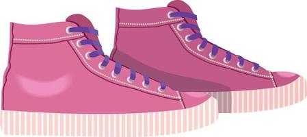 Women sneakers icon. Pink sneakers Sports shoes, shoes for outdoor activities, fashion, style, trend. Vector illustration