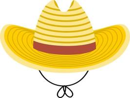 dibujos animados de sombrero de paja amarillo vector