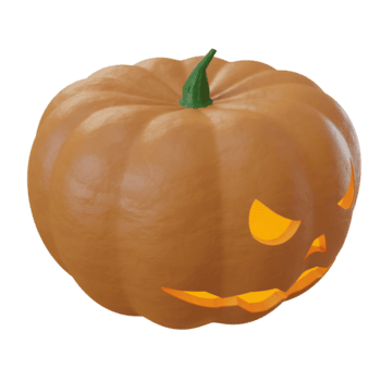 3D-Render-Monster-Kürbis-Symbol-Illustration für Halloween-Feier-Dekoration png