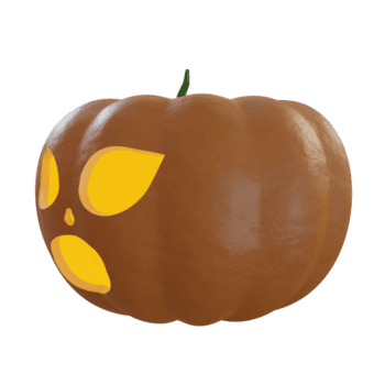 3D-Render-Monster-Kürbis-Symbol-Illustration für Halloween-Feier-Dekoration png