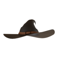 3d rendering of black witch hat for Halloween party celebration decoration png