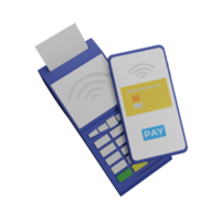 3D-nfc-Zahlungsautomat und Smartphone. POS-Terminal, Telefon. drahtloses Bankzahlungsterminal. png