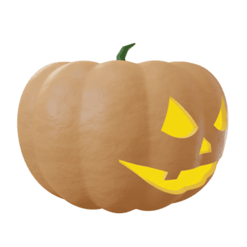 3D-Render-Monster-Kürbis-Symbol-Illustration für Halloween-Feier-Dekoration png