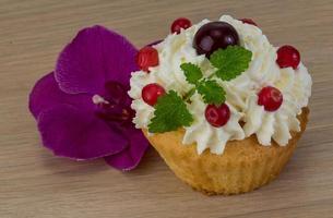 Creamy cupcake dessert photo