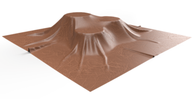 Imagem renderizada em 3D do estande de produtos de capa de couro png