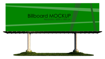 Mockup image of 3d rendering stand alone billboard png