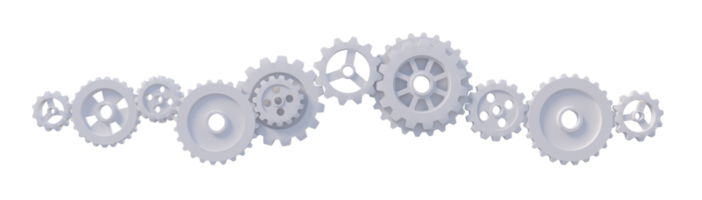 a 3d rendered image of machine gears png