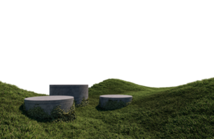 en 3D-renderingsbild av produktvisning på gräsfält png