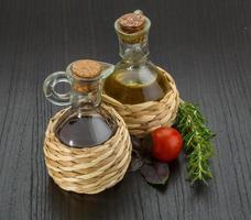 Oil, vinegar with rosemary