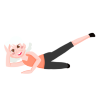 femme âgée faisant du yoga et des fitness, plus âgée, vieille femme faisant de l'exercice png