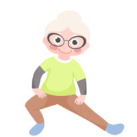 anziano donna fare yoga e fitness, più vecchio, vecchio donna esercizio