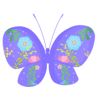 butterfly in folk style patterned design png