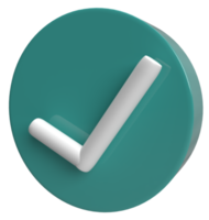 checkmark icon 3d rendering png
